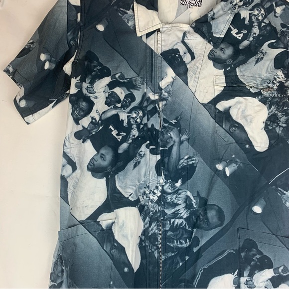 Print All Over Me size large photo Graphic Jumpsuit 90s unisex overalls - Picture 7 of 13